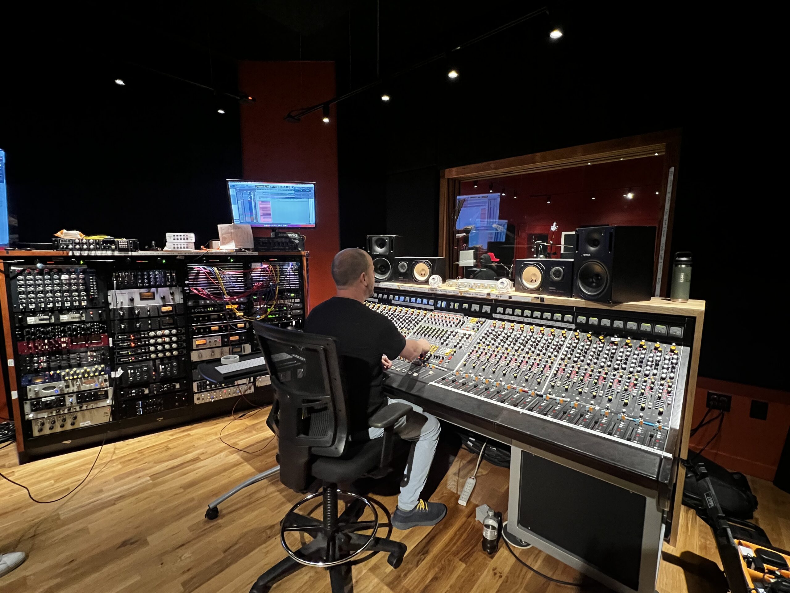 Ben Yonas at the mixing console